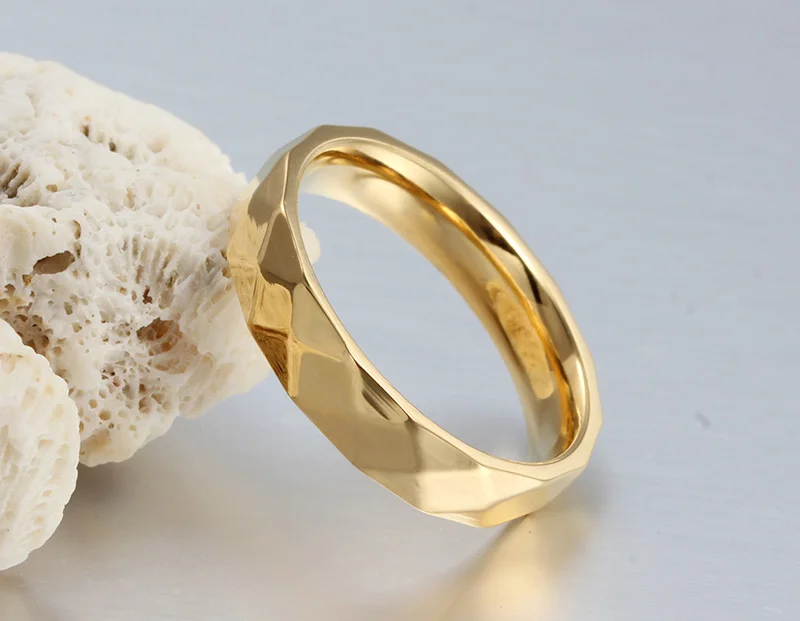 Vnox золото-цвет Обручальные кольца для Для женщин Для мужчин специальный ромб Стиль Свадебные Кольца jewelry 2 шт./лот - Цвет основного камня: 1 piece for women
