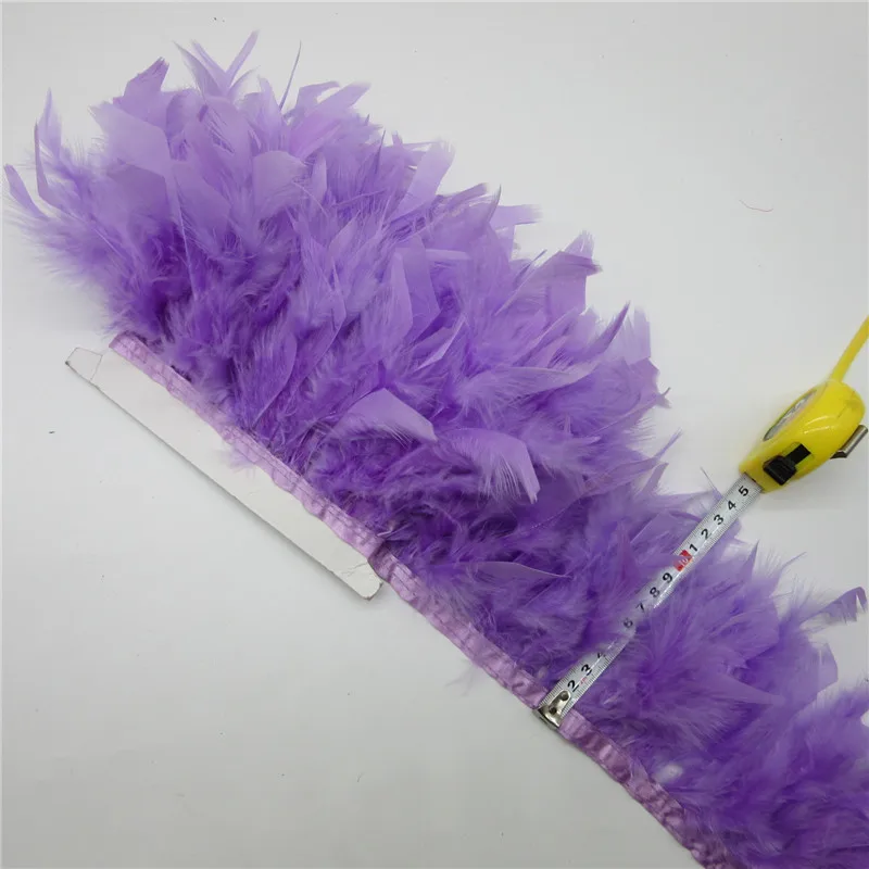wholesale 6 Yards Fluffy Marabou Red Turkey Feather Trim For Sewing