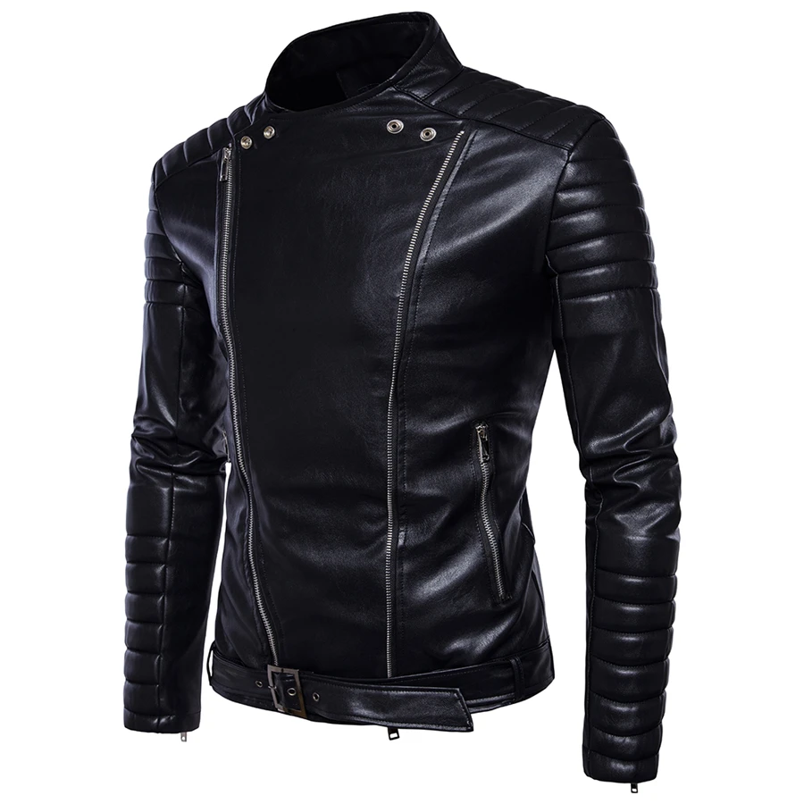 Уникальный дизайн стильные Молодежные мужские черные Куртки из искусственной кожи с длинными рукавами 5XL высококачественные мужские модные мотоциклетные пальто с стоячим воротником
