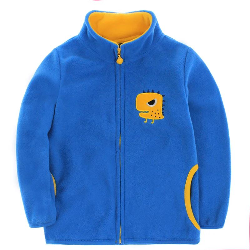 Г. весенне-осенние флисовые детские куртки для детей, кардиган, пальто для маленьких мальчиков, свитшоты для малышей От 2 до 8 лет, детские толстовки - Цвет: Синий