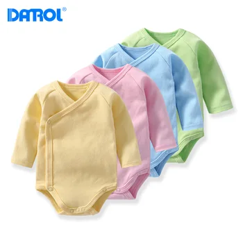 

DANROL Newborn Baby bodysuits Cotton Long Sleeve Underwear Jumpsuit Candy color Baby Boy Girl soft climbing clothes