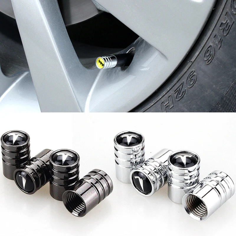 

Round Car Tire Valve Cap Wheel Tyre Air Valve Cap For Tesla MODEL S S P85D X 3 Y Roadster Car-Styling Auto accessories