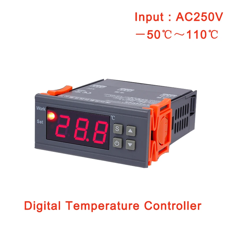 

MH-1210W Digital Temperature Controller 90V-250V 10A Thermostat Regulator With Sensor -50~100C Heating Cooling Control Best Sell