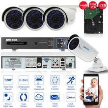 OWSOO 4CH полная аналоговая камера высокого разрешения 1080N/720 P DVR 1500TVL на открытом воздухе безопасности Камера Системы HDMI P2P ONVIF устройство цифровой видеозаписи рекордер 1 ТБ HDD 4*720 P ИК Камера