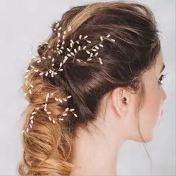 Свадебные Кристалл Имитация жемчуг цветок Шпильки ручной головной убор невесты свадебные/компанией DHL 500 комплекты