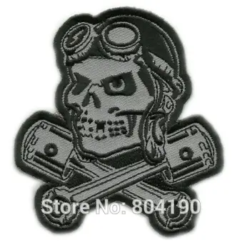 

SKULL PILOT PISTONS ROCKABILLY HOT ROD biker horror goth punk emo retro Jacket Back Motorcycle Biker Vest Iron On Patch Highway