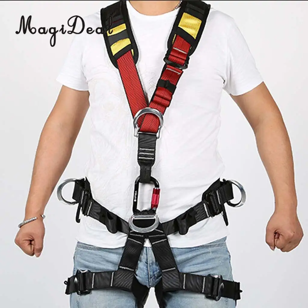 Adjustable Rock Climbing Arborist Shoulder Strap Chest Sit Harness Sling Belt for Camping Mountaineer Carving Climbing Equip