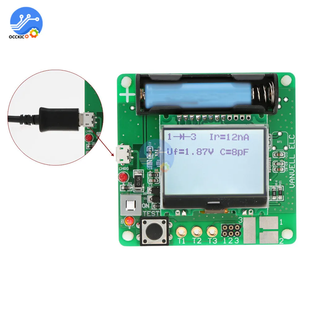 LCR T4 Mega328 M328 Multimetr транзистор тест er Многофункциональный измеритель емкости MOS PNP NPN