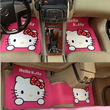 Брендовые модные милые латексные универсальные автомобильные коврики Hello kitty, подходят для всей модели автомобиля