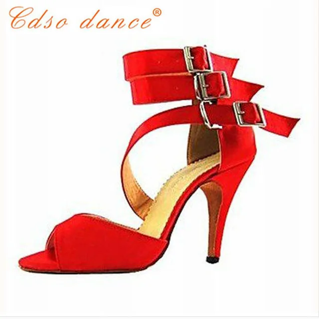 Cdso dance CDSO10204 красная Сальса обувь на высоком каблуке женские атласные туфли с
