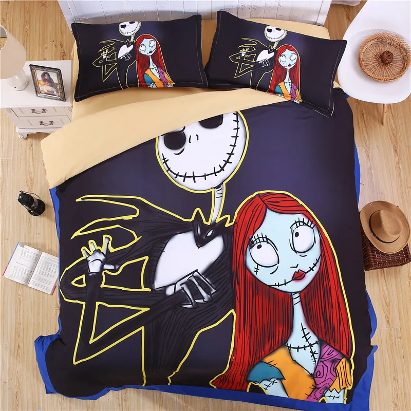 EsyDream Queen Size The Nightmare Before Christmas Kids Bed cover (No