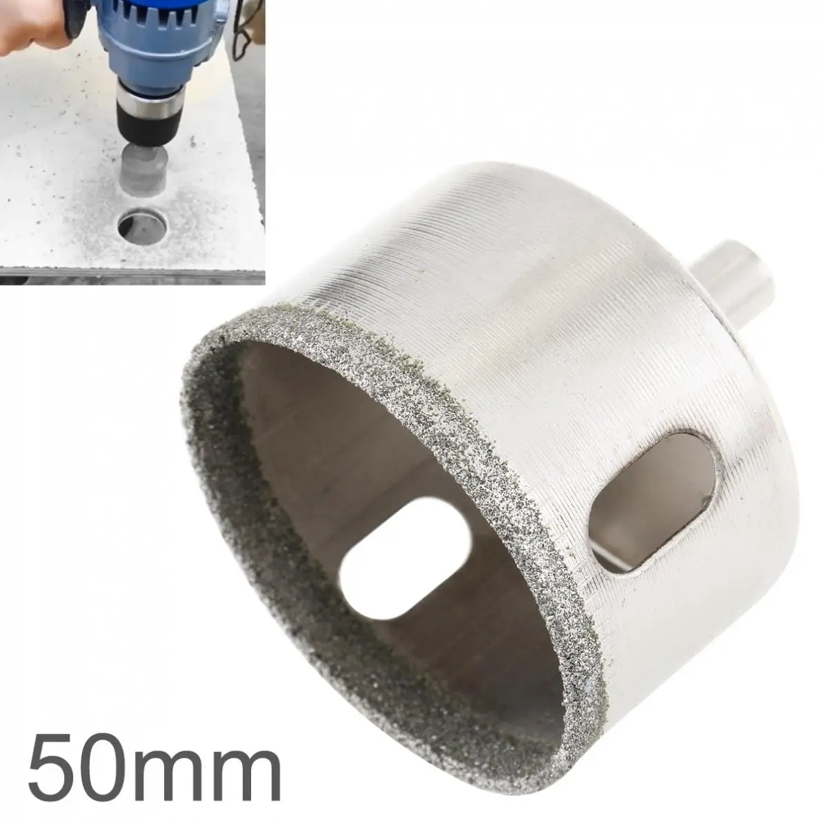 Durable 50mm Diamond Coated Core Hole Saw Drill Bit Kit Tools Glass Drill Hole Opener for Tiles Glass Ceramic