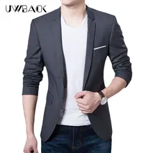 Uwback костюм куртки мужские осенние с длинным рукавом на одной пуговице Свадебные Куртки мужские высококачественные деловые костюмы S-5XL пиджак XA672