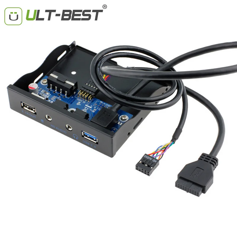 أوسب 3.0 اللوحة الأمامية مع الصوت قوس اللوحة 20pin إلى أوسب 3.0 + 2.1A سريع شحن ميناء هاب كابل ل 3.5 \