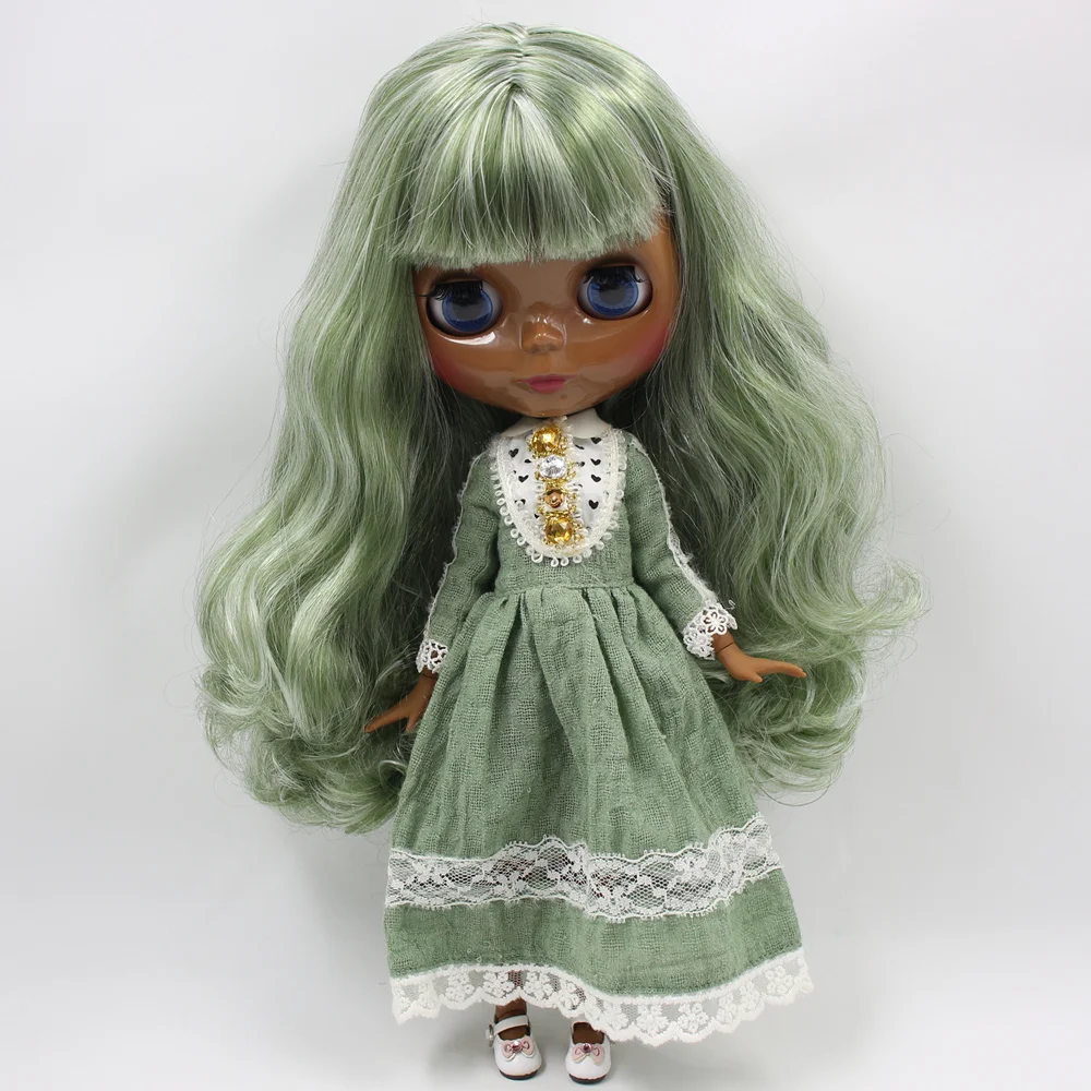 Regina – Premium Custom Neo Blythe Doll with Multi-Color Hair, Black Skin & Shiny Cute Face 1