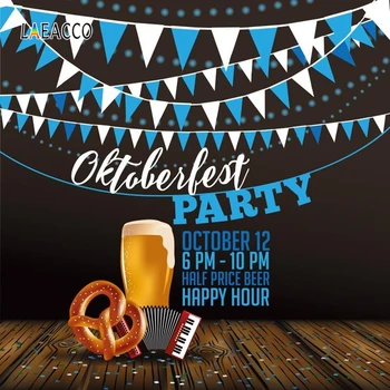 

Laeacco Cartoon Oktoberfest Beer Photography Backgrounds Party Scene Family Photocall Photographic Backdrops For Photo Studio
