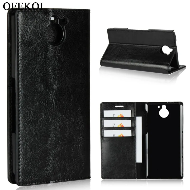 OEEKOI Crazy Horse кожаный чехол книжка с кошельком из натуральной кожи для стрелки Fujitsu NX
