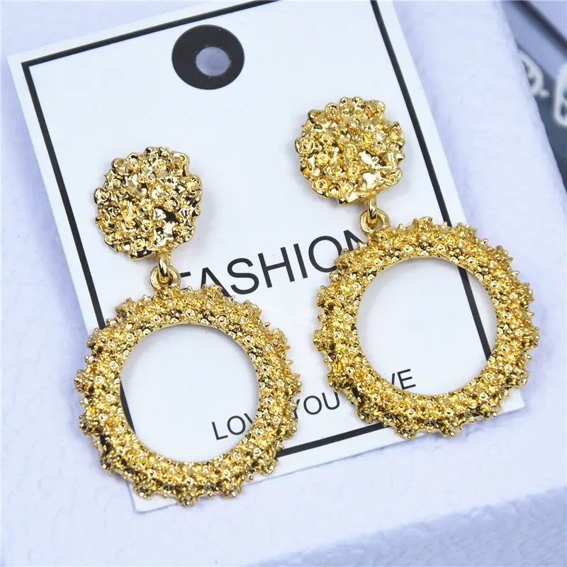 

Ufavoirte Round Vintage Earrings for Women of Gold/silver Earrings Fashion Jewelry Earrings Declaration 2019 Modern Fashion Jewe