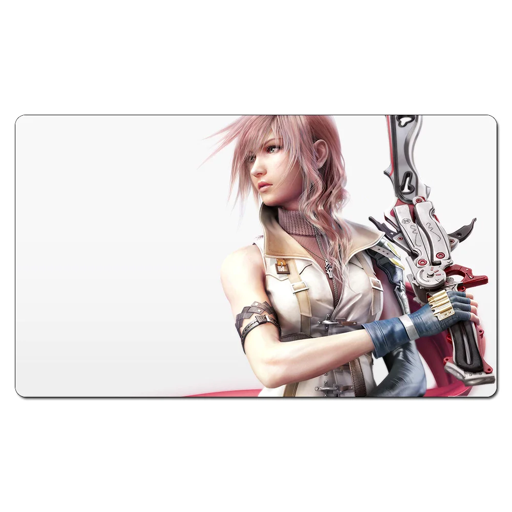 Dissidia_final_fantasy Playmat настольные игры TCG Final Fantasy игровой коврик, пользовательские Дизайн ковер настольная игра площадку с бесплатной Playmat сумка - Цвет: ffxiii lightning