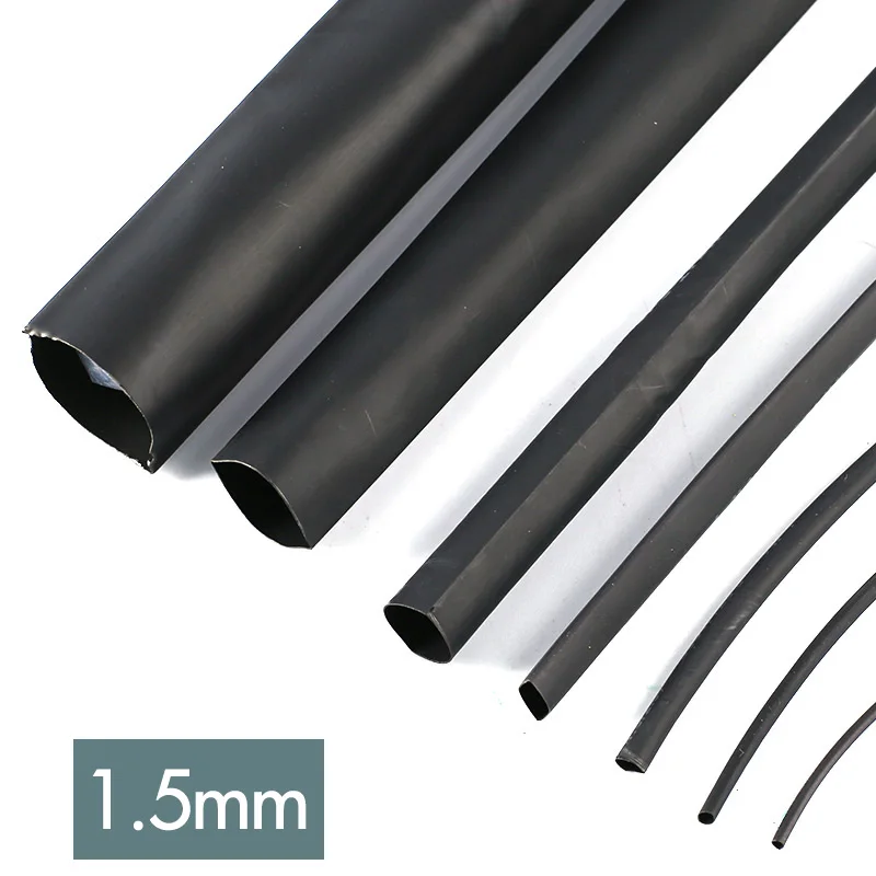 10meters 21 Heat Shrinkable Tube Sleeving Black for Wire Insulation