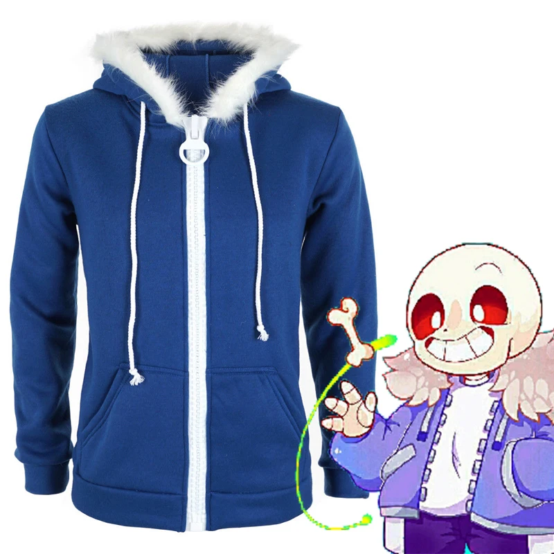 Косплей игры Undertale sans, костюмы для косплея, синяя куртка, Свободное пальто, европейский размер