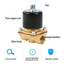 Электромагнитный клапан DC 12V 1/4 ''3/8'' 3/4 ''NPT N/C латунь нормально закрытый электрический клапан для воды, масла, воздуха, дизельного топлива