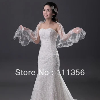

Sexy Wedding Bridal lace shawl Ivory white Wraps Cloak Bolero coat shrug Jackets