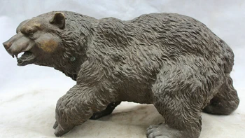 

wholesale factory 16" Chinese Bronze Feng Shui Folk polar Sea black Bear Animal Statue sculpture 25% off