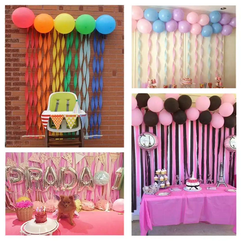 25m Crepe Paper Streamers Party Decorations Wedding Birthday Rolls