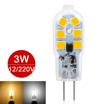 

New G4 LED Lamp AC220V DC/AC12V 3W Mini LED Bulb SMD2835 360 Beam Transparent Chandelier Light Replace Halogen Lamp