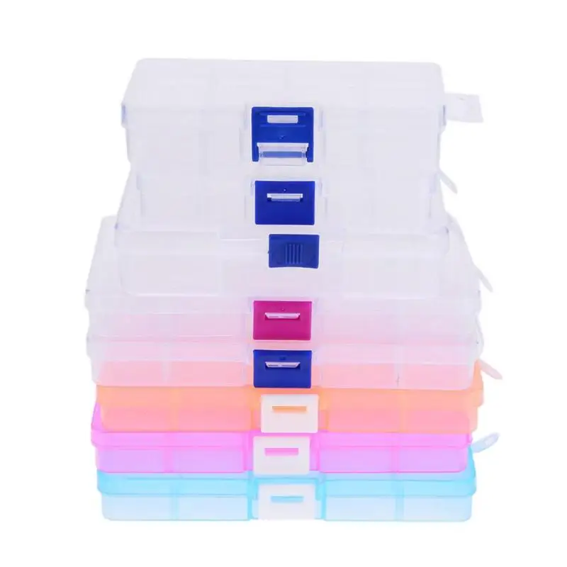 

Plastic Clear Rings Earrings Storage Box Detachable Organizer Jewelry Case
