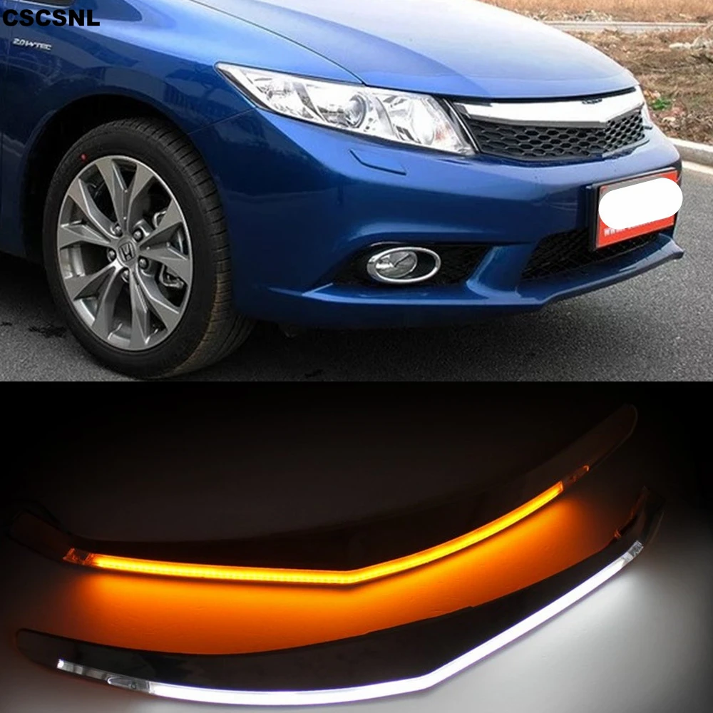CSCSNL 2PCS Car Headlight Eyebrow Decoration For Honda Civic 2011 2012
