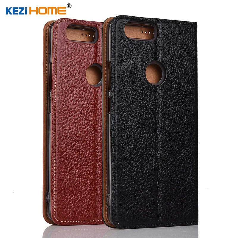 

for Huawei Honor 7X case KEZiHOME Litchi Genuine Leather Flip Stand Leather Cover capa For Honor 7X 5.93" cases