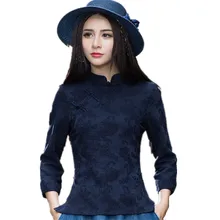 Весна осень Вышивка Повседневная Женская Винтажная футболка Топы с длинным рукавом Этническая Harajuku Футболка Блуза элегантная одежда