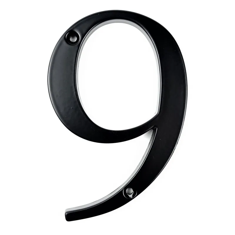 

Black 101mm Height House Number Big House Door Address Number Digits Zinc Alloy Screw Mounted Big Door Address Sign #9
