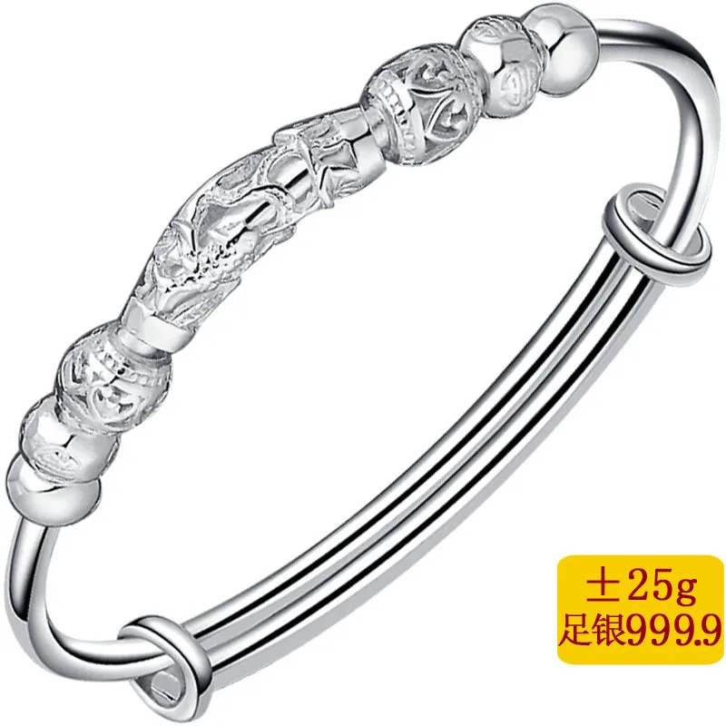 

2019 Direct Selling Rushed Women Alexandrite Bangle Bracelet F Play Hollow Out Small Pure And Fresh Fashion Fine 999.9 Sterling