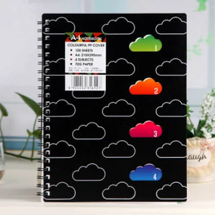 Perfect Spiral Notebook paper A6 A5 A4 100 sheets Diary planner Creative Notepad Office School Supplies - Цвет: Black