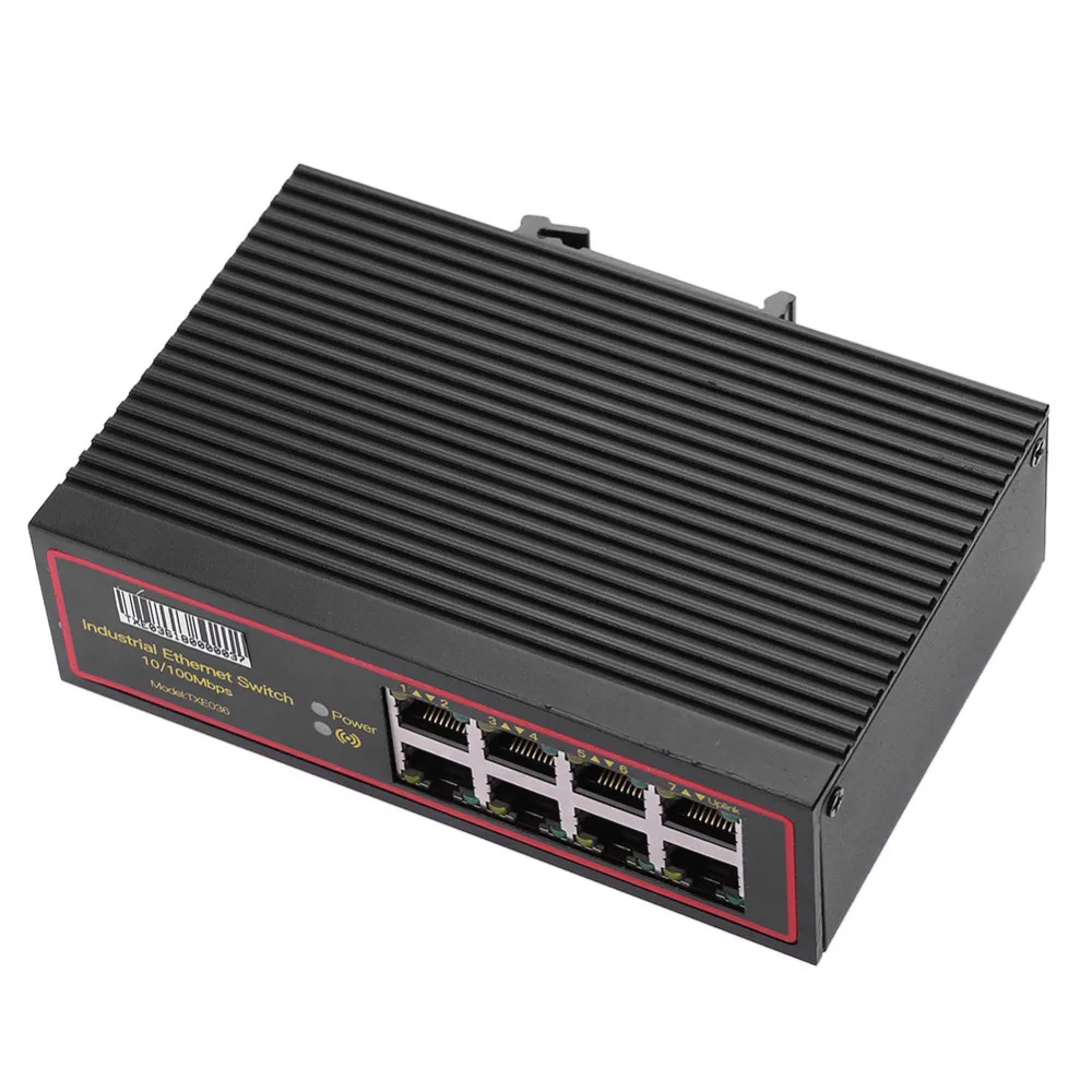 

NEW For 5Ports/8Ports Network Switch Industrial Ethernet Switch 10/100M Signal Strengthen DIN Rail Type Switch
