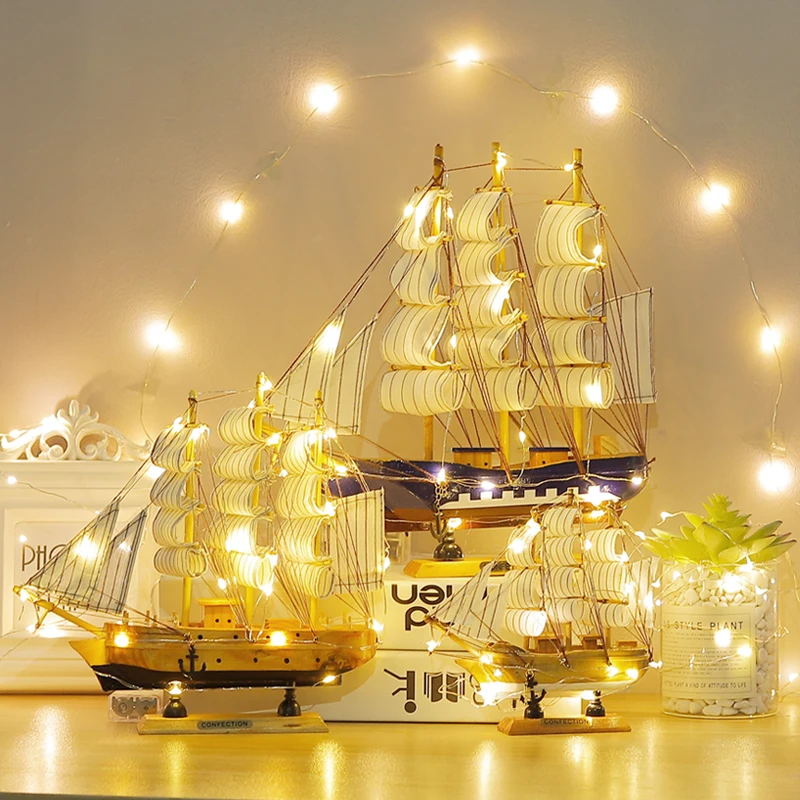 

Solid Wood Sailing Toy Ship Model Office Living Room Study Room Table Top Decoration Ship Model Handicraft Ornament Decoration