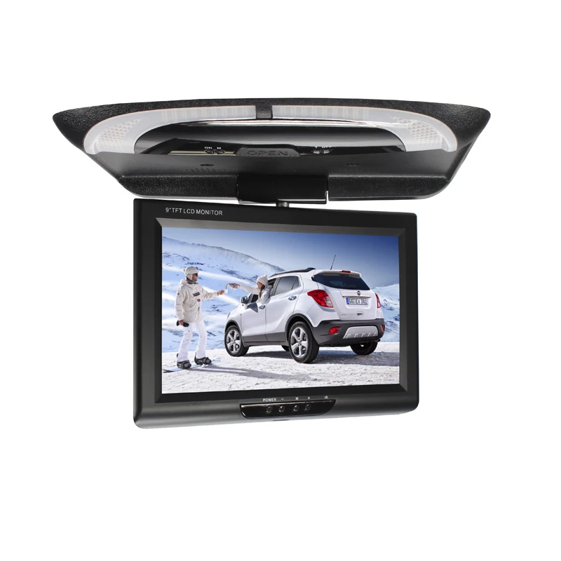 SH981 9 дюймов монитор автомобиля светодио дный цифровой экран крыше автомобиля установлен монитор, автомобиль потолок монитор, откидной