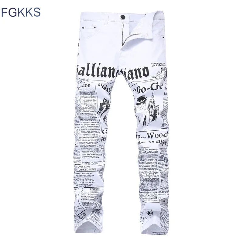 FGKKS модные брендовые мужские джинсы дизайнерские Высокого Качества Классические джинсовые брюки 2019 Новые эластичные джинсы мужские с