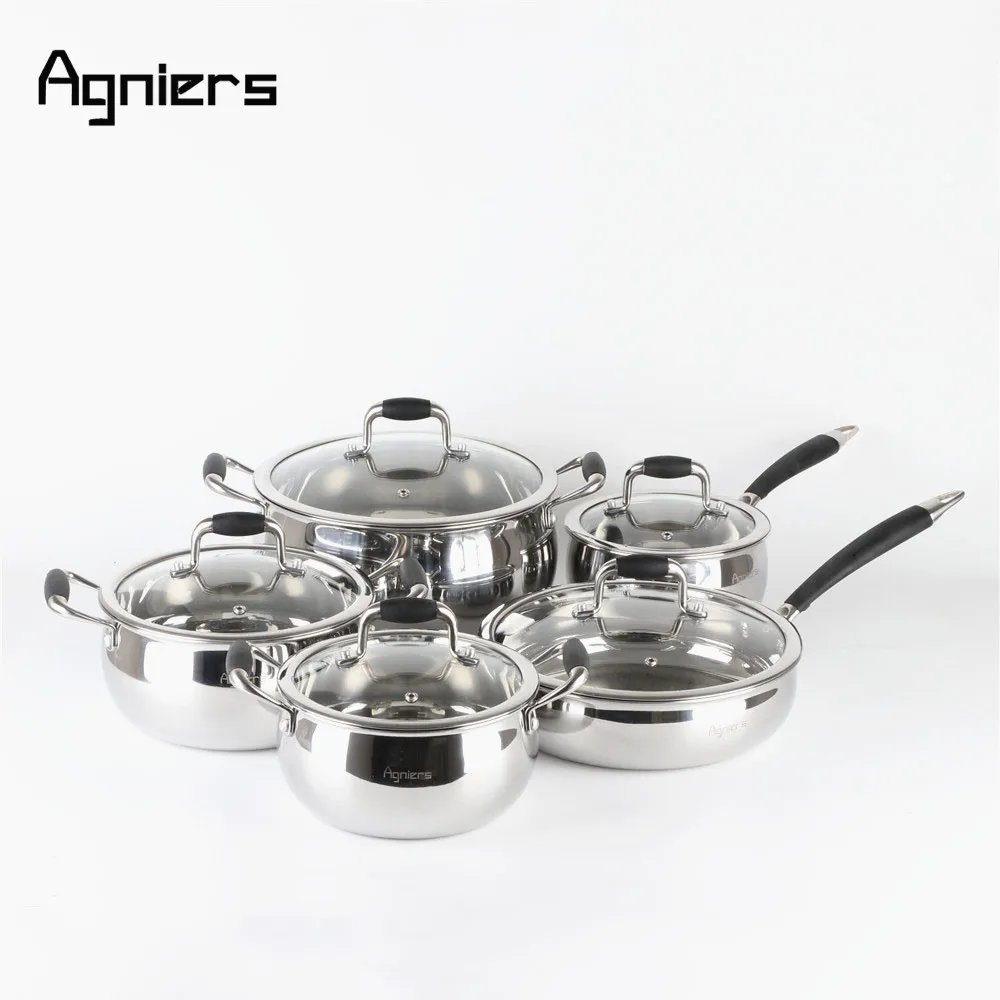 10 шт. набор посуды из светильник стали с стеклянной крышкой|stainless steel cookware set|cookware