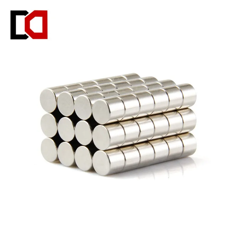 100 шт цилиндр 6x5 мм N50 редкоземельных магнитов промышленные сильные магниты никель неодимовый магнит