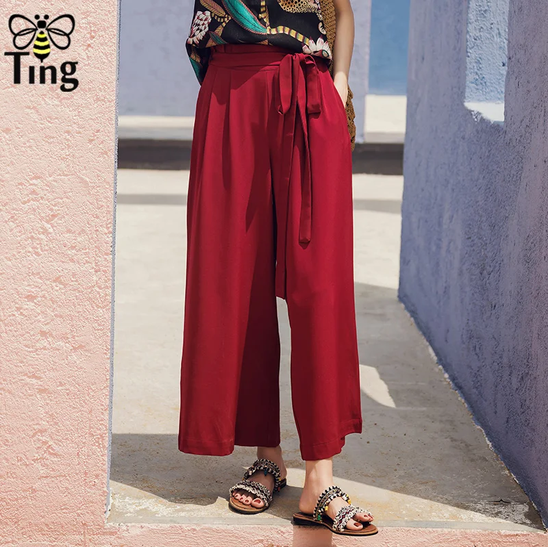 Tingfly высокое качество Boho Широкие брюки женские богемные повседневные летние брюки низ Леди Уличная капри брюки Мода