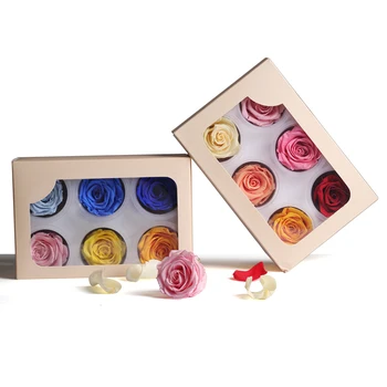 

1 Box Multicolor Six Colors Preserved Rose Eternal Flower 5-6CM Immortal Rose Flower Mother Day Present Eternal Life Flower