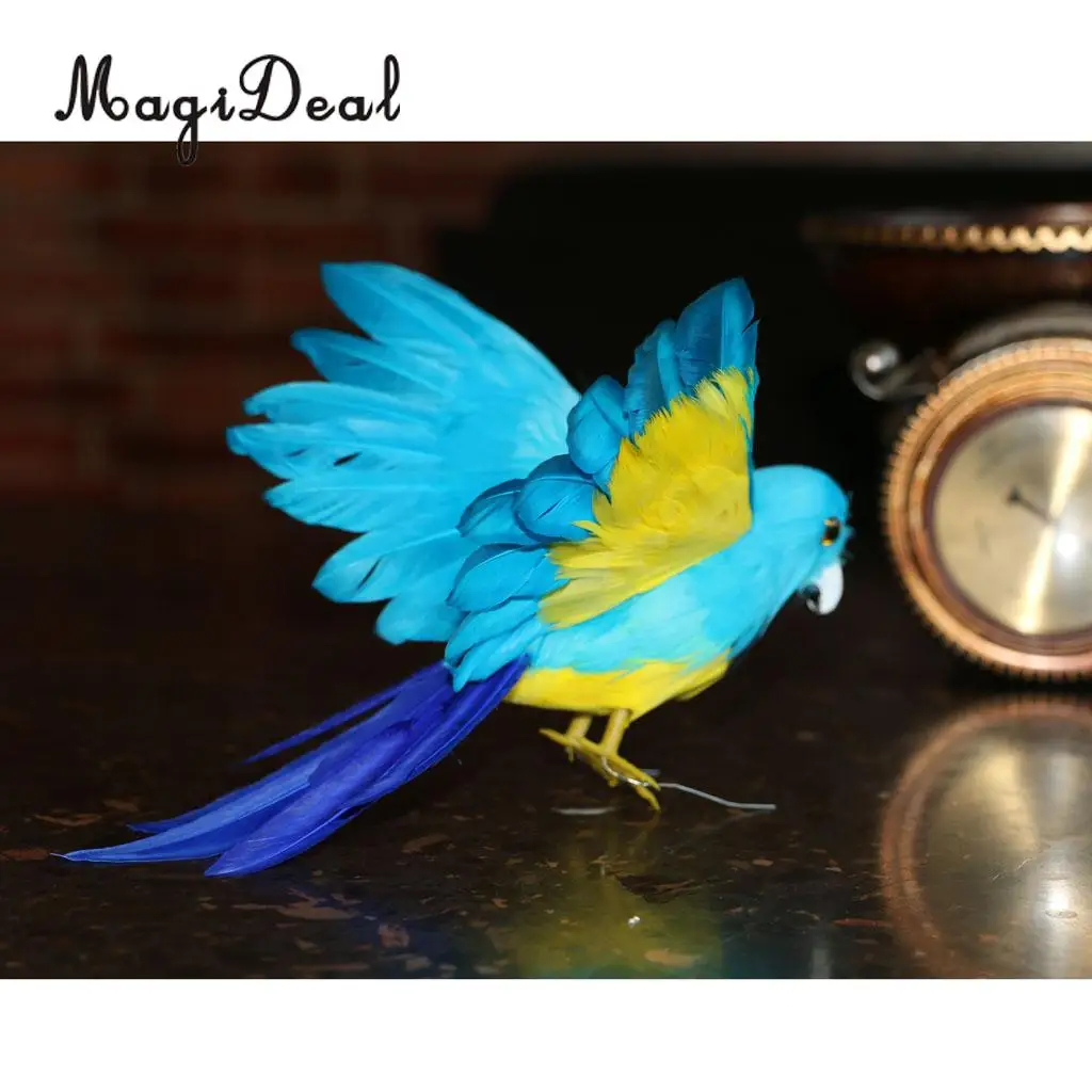 MagiDeal Artificial Bird Realistic Parrot Goose Cormorant Swallow Swan Figurine Garden Decor Craft