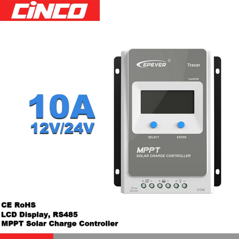 Новый MPPT контроллер солнечного заряда EPEVER серии Tracer1210AN 10A 12 В/24 100 в Mppt Солнечный