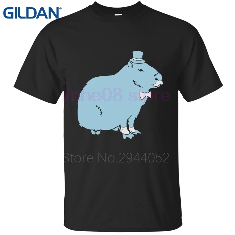 Футболка мужская красота Sir Capybara плюс размер черная футболка рубашка с круглым