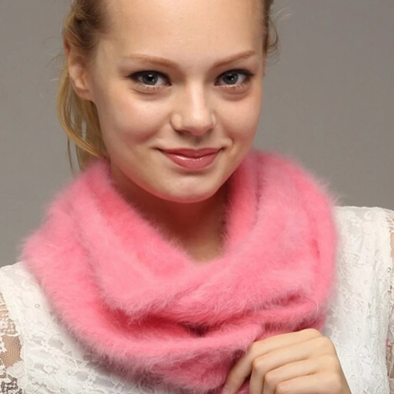 

2019 New Hot Selling Women Fashion Warm Real Mink Cashmere Ring Genuine Mink Cashmere Scarf Natural Fur Pashmina TBFP862