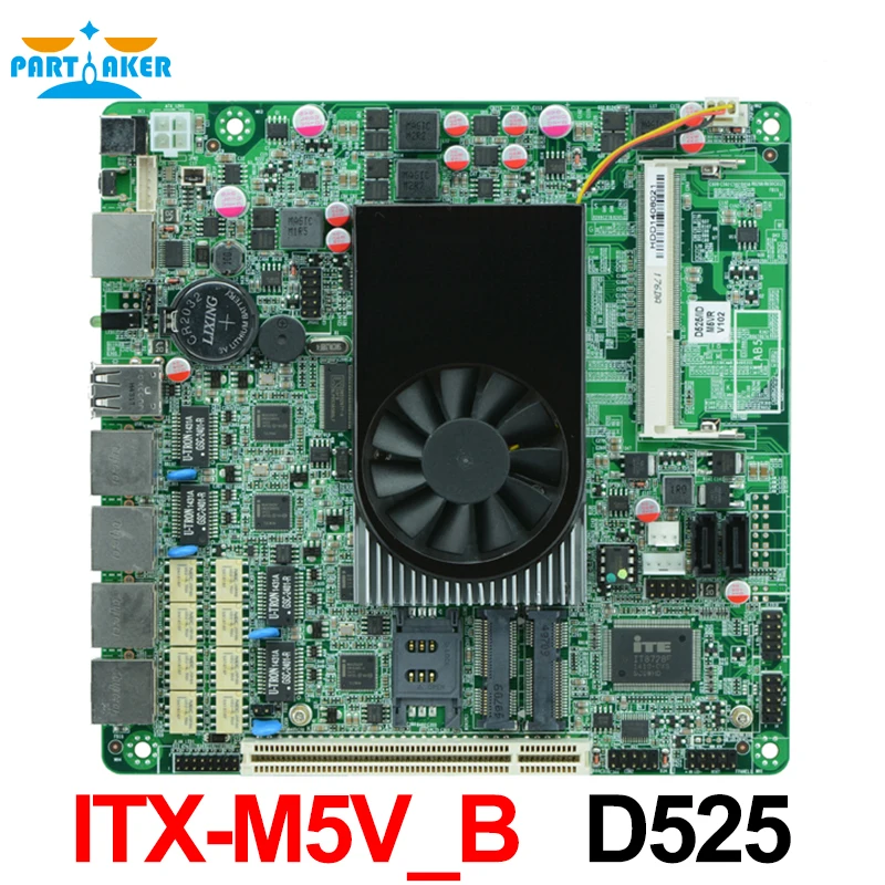 Материнская плата Intel Atom D525 4 * 82583 в гигабитный Ethernet двухъядерный экран